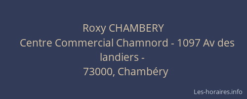 Roxy CHAMBERY