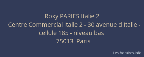 Roxy PARIES Italie 2