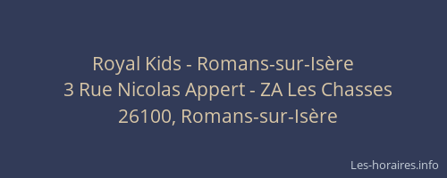 Royal Kids - Romans-sur-Is&egrave;re