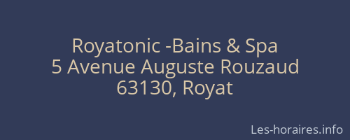Royatonic -Bains & Spa