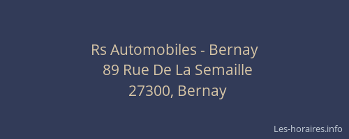 Rs Automobiles - Bernay