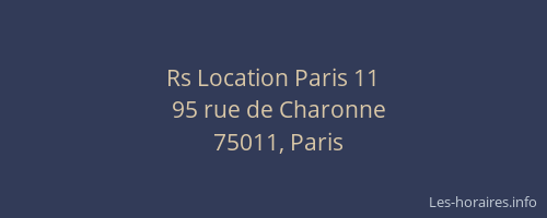 Rs Location Paris 11