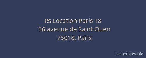 Rs Location Paris 18