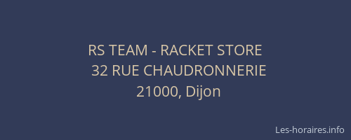 RS TEAM - RACKET STORE
