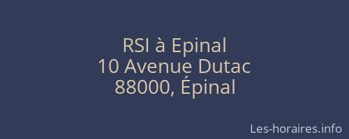 RSI à Epinal