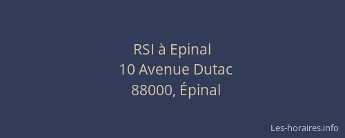 RSI à Epinal