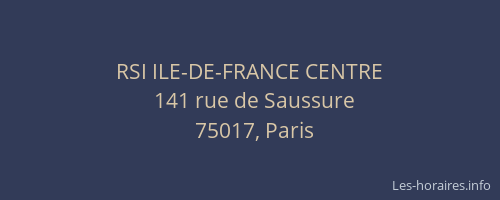 RSI ILE-DE-FRANCE CENTRE
