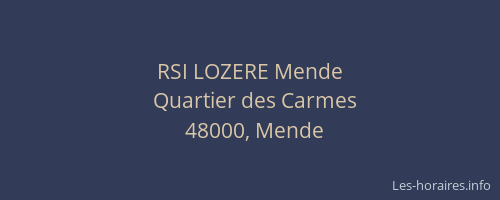 RSI LOZERE Mende