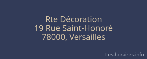 Rte Décoration