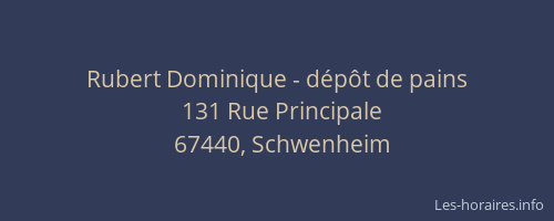 Rubert Dominique - dépôt de pains