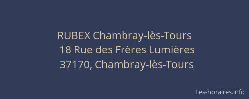 RUBEX Chambray-l&egrave;s-Tours