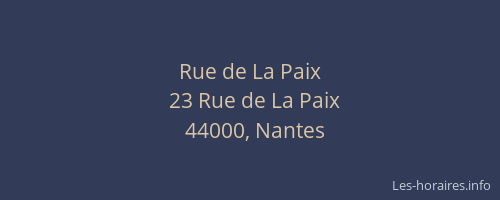 Rue de La Paix
