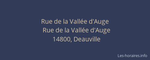 Rue de la Vall&eacute;e d'Auge