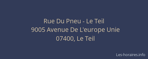 Rue Du Pneu - Le Teil
