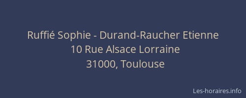 Ruffié Sophie - Durand-Raucher Etienne
