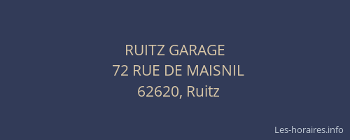 RUITZ GARAGE