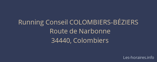 Running Conseil COLOMBIERS-BÉZIERS