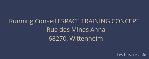 Running Conseil ESPACE TRAINING CONCEPT