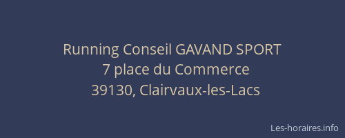 Running Conseil GAVAND SPORT
