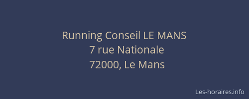 Running Conseil LE MANS