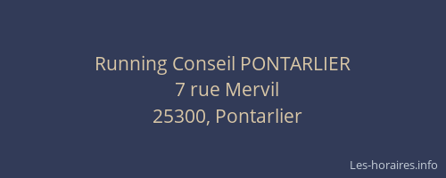 Running Conseil PONTARLIER