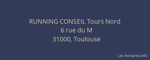 RUNNING CONSEIL Tours Nord