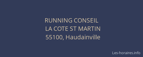 RUNNING CONSEIL