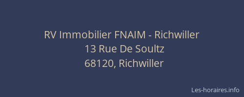 RV Immobilier FNAIM - Richwiller