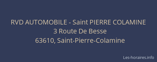 RVD AUTOMOBILE - Saint PIERRE COLAMINE