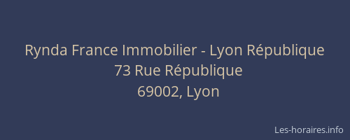 Rynda France Immobilier - Lyon République