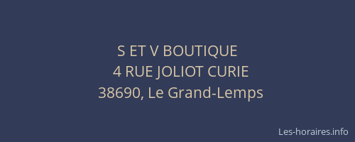S ET V BOUTIQUE