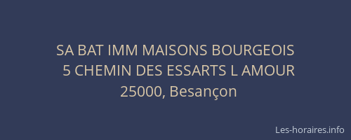 SA BAT IMM MAISONS BOURGEOIS