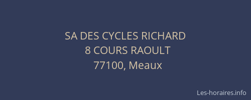 SA DES CYCLES RICHARD
