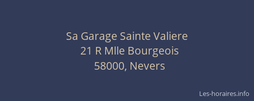 Sa Garage Sainte Valiere