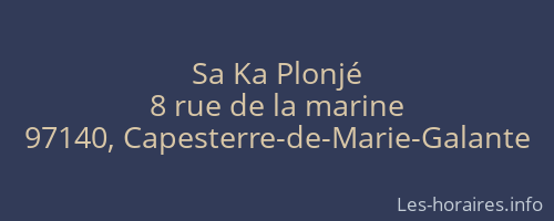 Sa Ka Plonjé