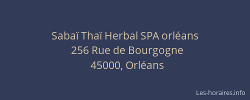 Sabaï Thaï Herbal SPA orléans