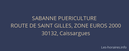 SABANNE PUERICULTURE