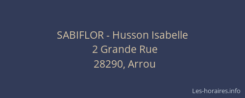 SABIFLOR - Husson Isabelle