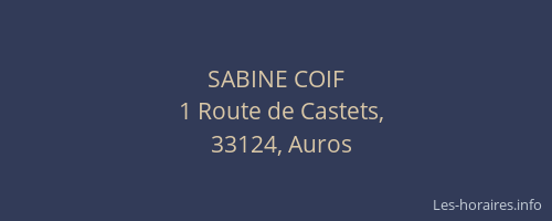 SABINE COIF
