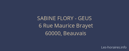 SABINE FLORY - GEUS