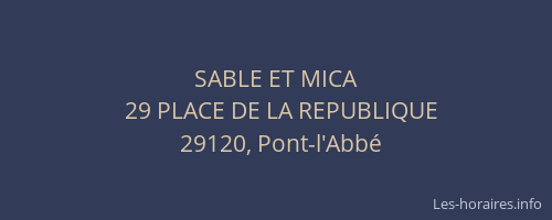 SABLE ET MICA