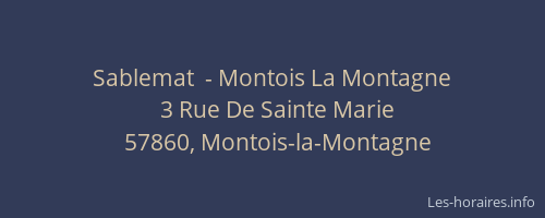 Sablemat  - Montois La Montagne