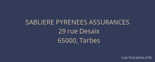SABLIERE PYRENEES ASSURANCES