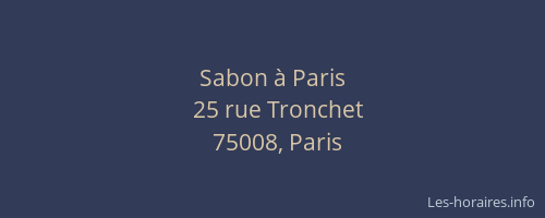 Sabon à Paris
