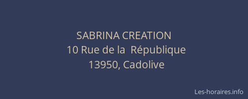 SABRINA CREATION