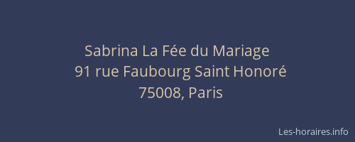 Sabrina La Fée du Mariage