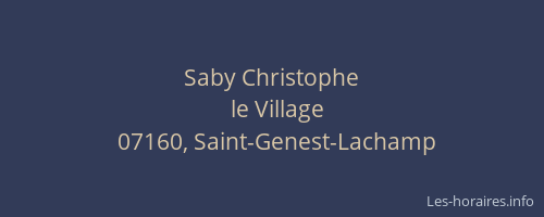 Saby Christophe