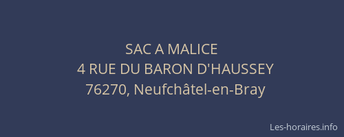 SAC A MALICE