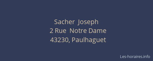 Sacher  Joseph