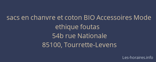 sacs en chanvre et coton BIO Accessoires Mode ethique foutas
